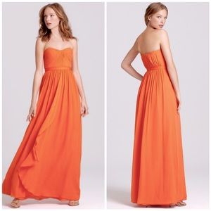 NWT BCBG Amber dress in melon orange, floor-length